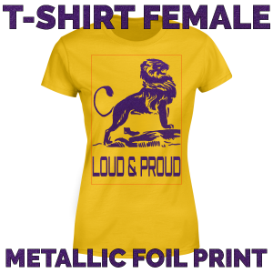 T-Shirt Female Metallic Foil Large Print Area